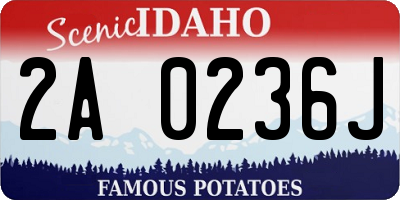 ID license plate 2A0236J