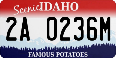 ID license plate 2A0236M