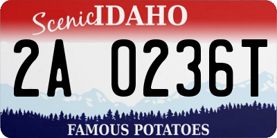 ID license plate 2A0236T