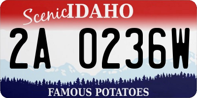 ID license plate 2A0236W