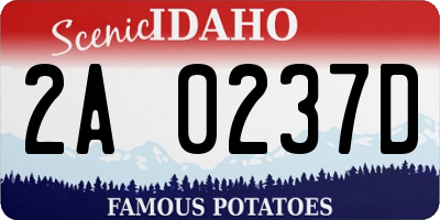 ID license plate 2A0237D
