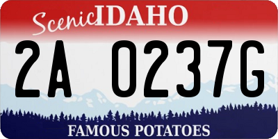 ID license plate 2A0237G