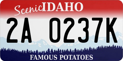 ID license plate 2A0237K