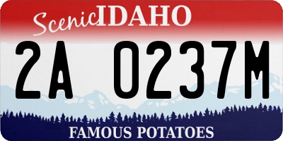 ID license plate 2A0237M
