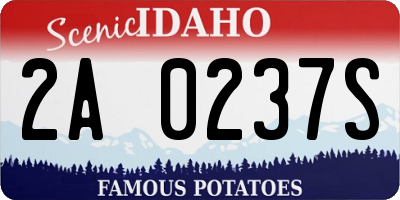 ID license plate 2A0237S