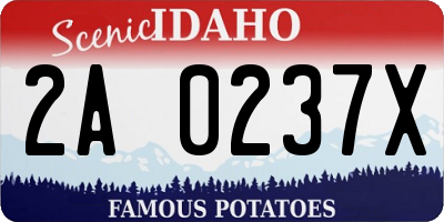 ID license plate 2A0237X