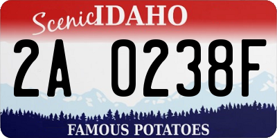 ID license plate 2A0238F