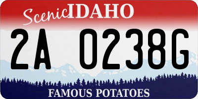 ID license plate 2A0238G