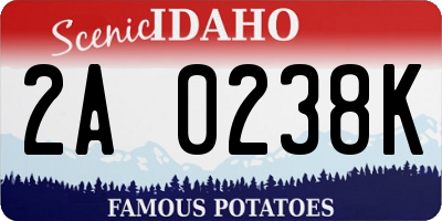 ID license plate 2A0238K