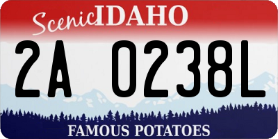 ID license plate 2A0238L