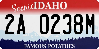 ID license plate 2A0238M