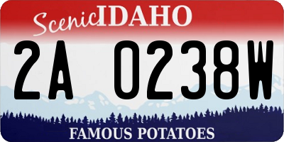 ID license plate 2A0238W