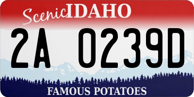 ID license plate 2A0239D
