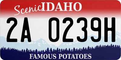 ID license plate 2A0239H