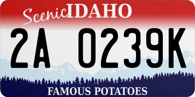 ID license plate 2A0239K