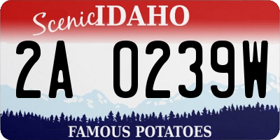 ID license plate 2A0239W