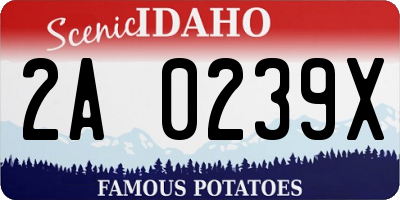 ID license plate 2A0239X