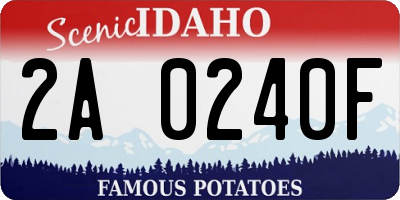 ID license plate 2A0240F