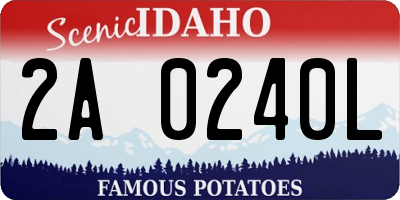 ID license plate 2A0240L