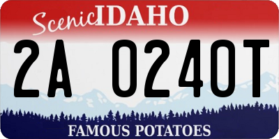 ID license plate 2A0240T