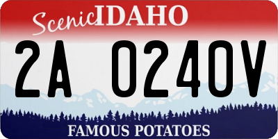 ID license plate 2A0240V