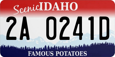 ID license plate 2A0241D