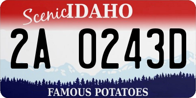 ID license plate 2A0243D