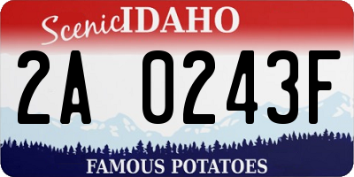 ID license plate 2A0243F