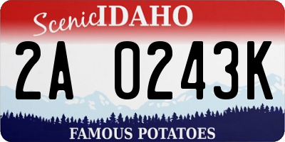 ID license plate 2A0243K