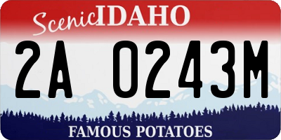 ID license plate 2A0243M