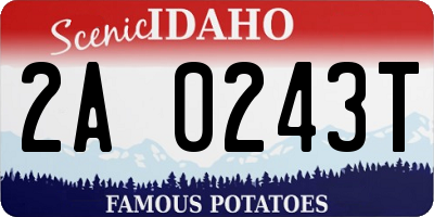 ID license plate 2A0243T