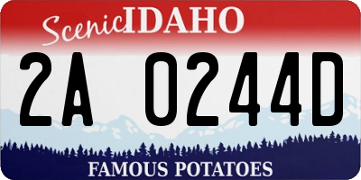 ID license plate 2A0244D