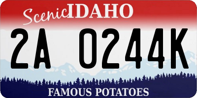 ID license plate 2A0244K