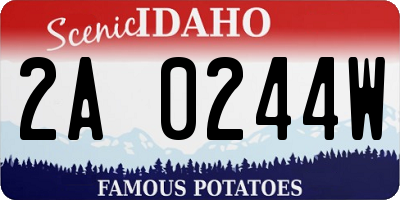 ID license plate 2A0244W