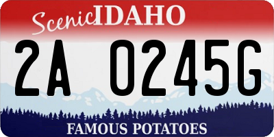 ID license plate 2A0245G