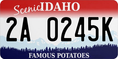 ID license plate 2A0245K