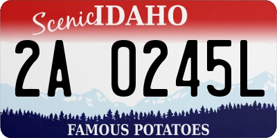 ID license plate 2A0245L