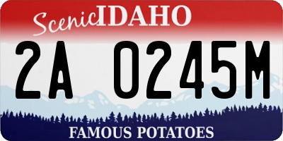 ID license plate 2A0245M