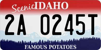 ID license plate 2A0245T