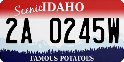 ID license plate 2A0245W