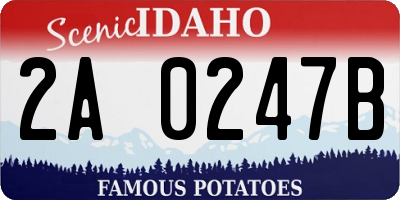 ID license plate 2A0247B