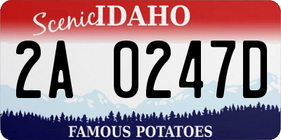 ID license plate 2A0247D