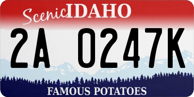 ID license plate 2A0247K