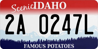 ID license plate 2A0247L