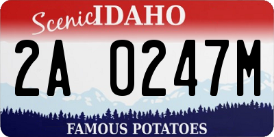 ID license plate 2A0247M