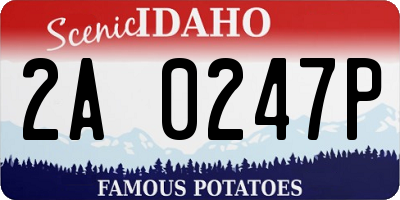 ID license plate 2A0247P
