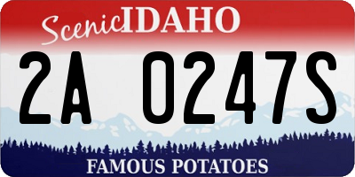 ID license plate 2A0247S
