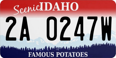 ID license plate 2A0247W