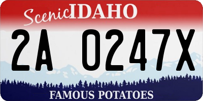 ID license plate 2A0247X