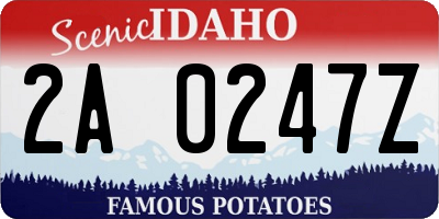 ID license plate 2A0247Z